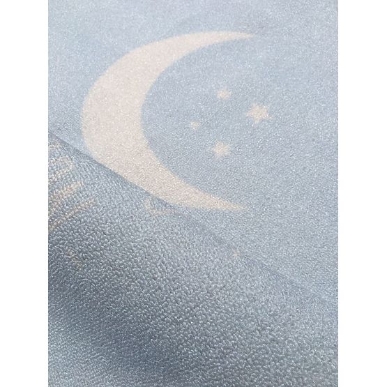 Dětský koberec LOVE YOU MOON sv.modrá/bílá