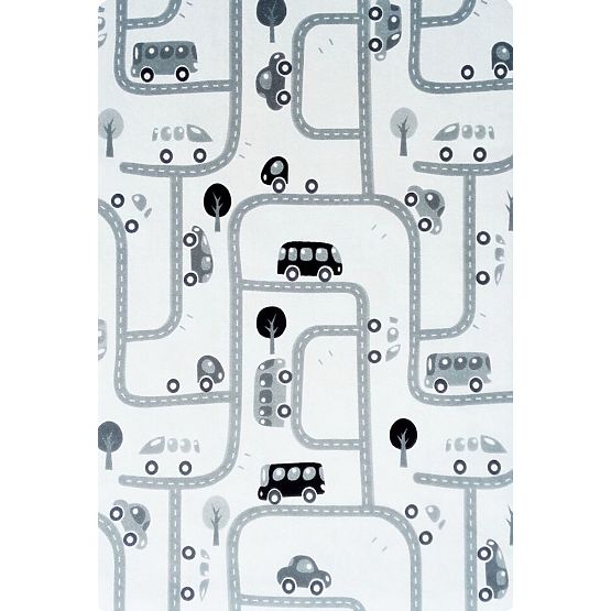 Dětský koberec Milujeme hru - černo-bílý