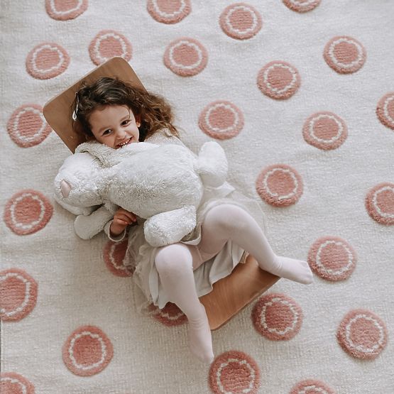 Dječji tepih Prsten - krem-ružičasti