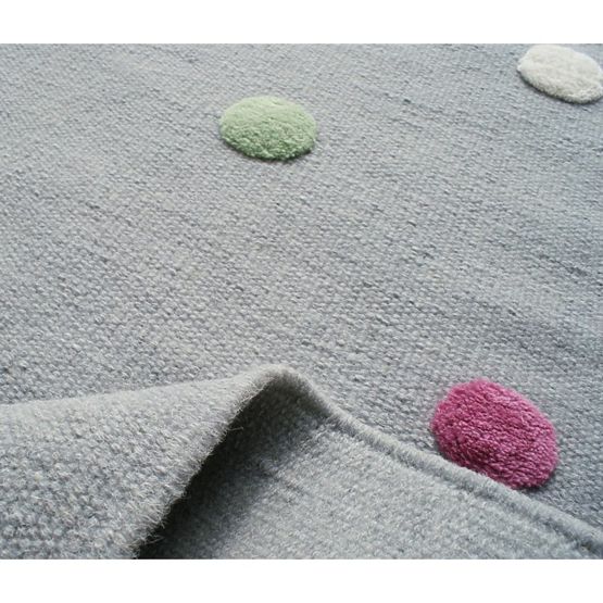 Dětský koberec s puntíky - šedý