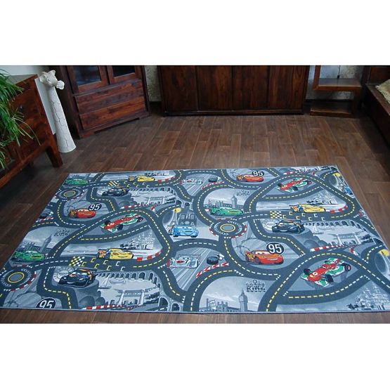 Dětský koberec - šedé ulice CARS