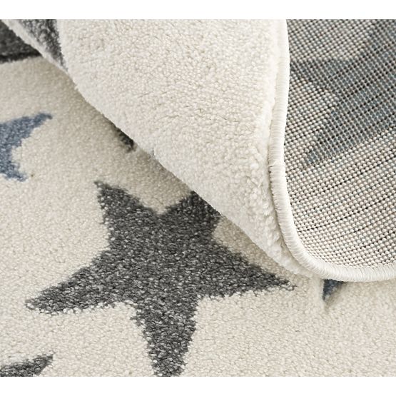 Dětský koberec Stella Round - krémovo-modrý