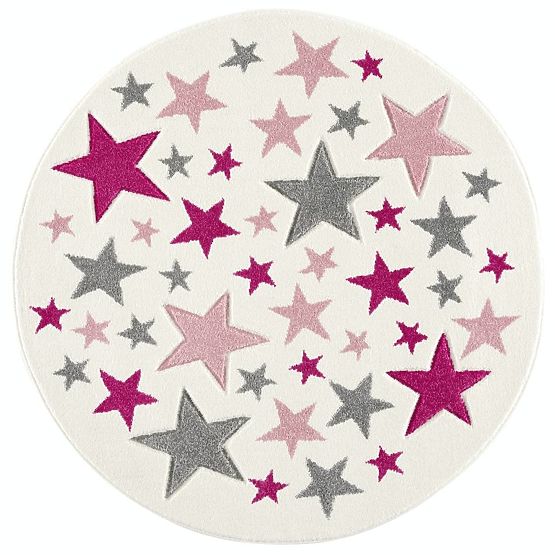 Dětský koberec Stella Round - krémovo-růžový