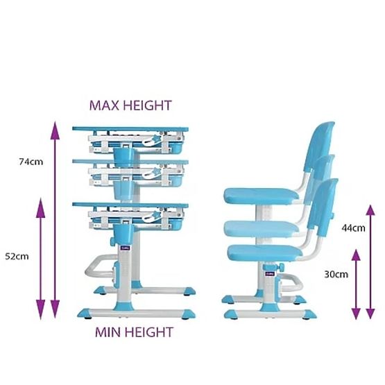 Dětský psací stůl + židle Cubby Lupin - modrý