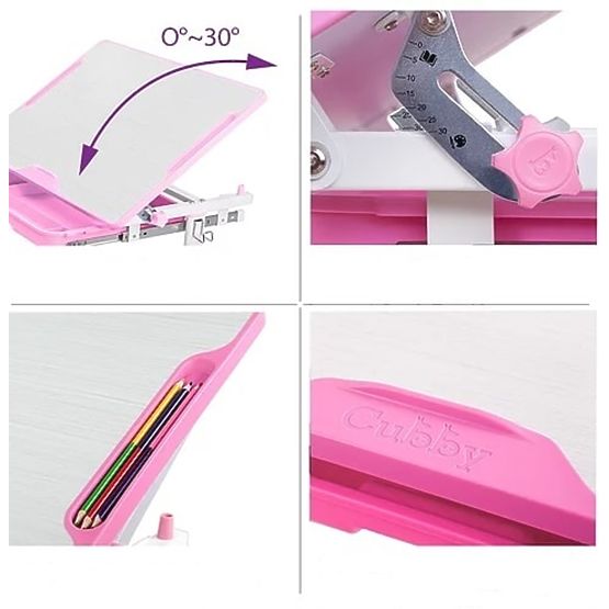 Dětský psací stůl + židle Cubby Lupin - růžový