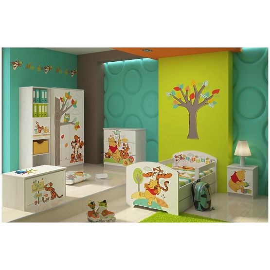 Dječja komoda Winnie the Pooh i tigar - dekor norveški bor