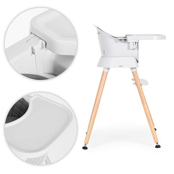 Dječja hranilica 6u1 s prošivenim presvlakom i sivim pladnjem ECOTOYS