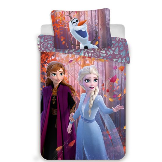 Dječja posteljina 140 x 200 cm + 70 x 90 cm cm Frozen Anna i Elsa