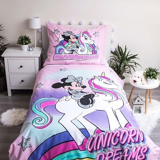 Dječja posteljina 140 x 200 cm + 70 x 90 cm Minnie jednorog