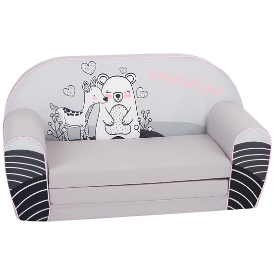 Dječja sofa Lane i medvjedić - siva