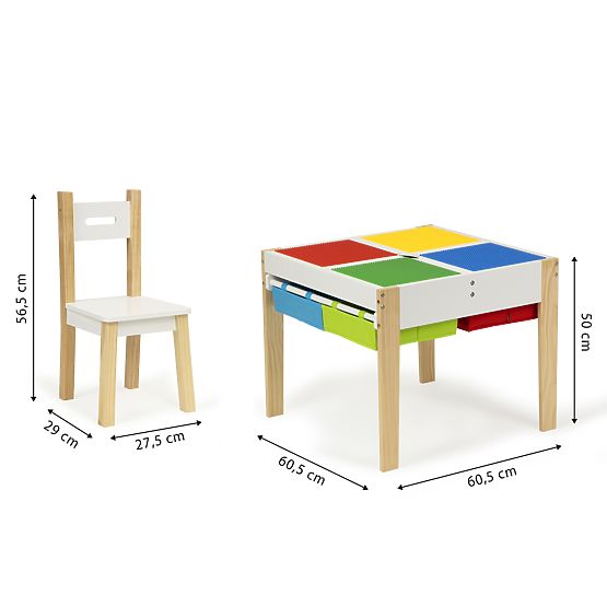 Dječji drveni stol s kreativnim stolicama