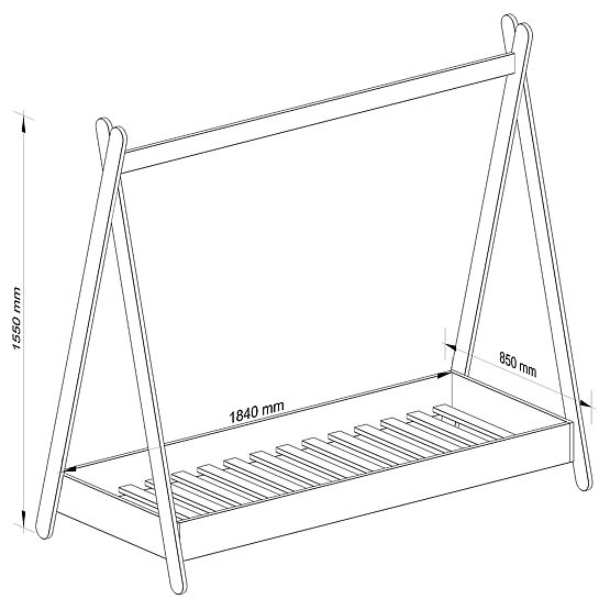 Dječji krevet 180x80 GEM s madracem sivi