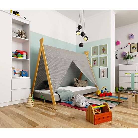 Dječji krevet 180x80 GEM s madracem sivi