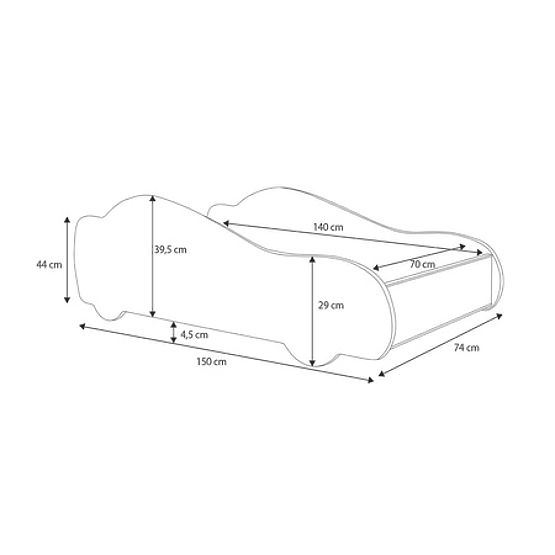 Dječji krevet auto Batcar black 140x70