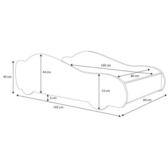 Dječji krevet auto Batcar crni 160x80