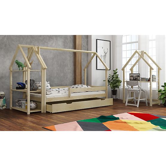 Dječji krevet kućica Frank - prirodan