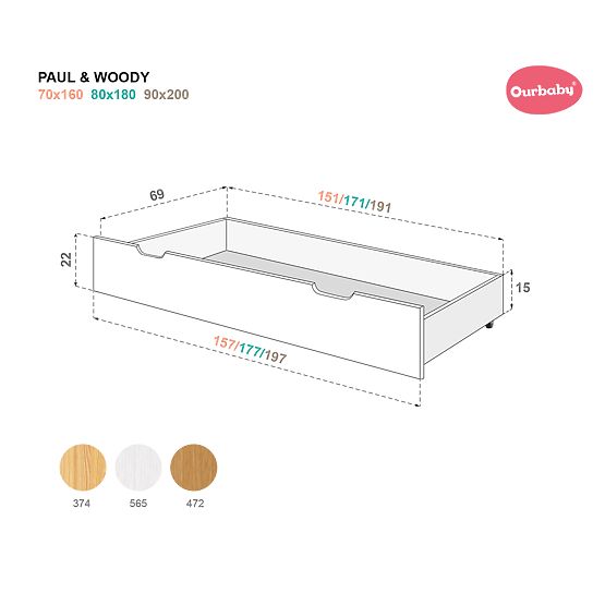 Dječji krevet kućica Frank - prirodan