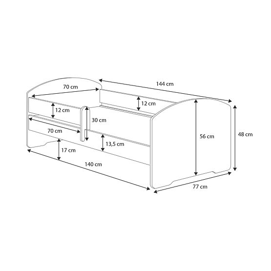 Dječji krevet MAX s ladicom i zaštitom 140x70