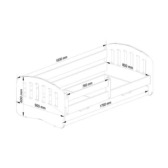 Dječji krevet PLAY 180x80 Ružičasta + Madrac