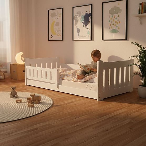 Dječji krevet Tom - bijeli, niski