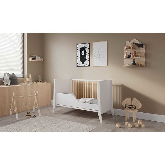 Dječji krevetić Cosmo Scandi 120x60 bijelo-prirodni