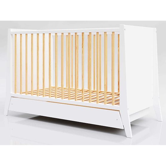 Dječji krevetić Cosmo Scandi 120x60 bijelo-prirodni