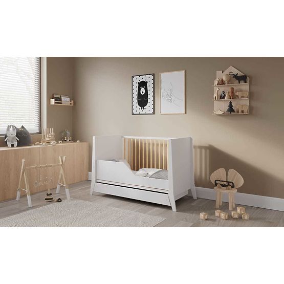 Dječji krevetić Cosmo Scandi 120x60 bijelo-prirodni