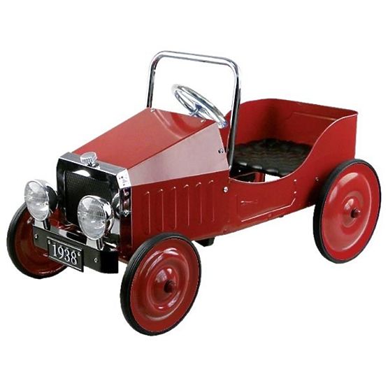 Dječji metalni auto na pedale - crveni