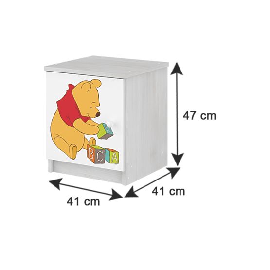 Dječji noćni ormarić Automobili - dekor norveškog bora