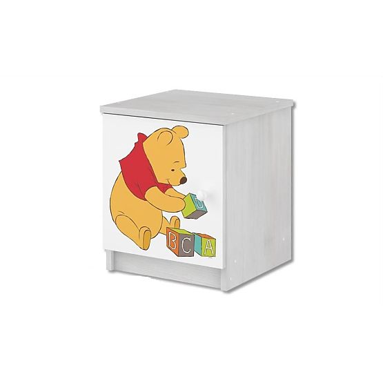 Dječji noćni ormarić Winnie the Pooh i tigar - dekor norveškog bora