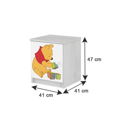 Dječji noćni ormarić Winnie the Pooh i tigar - dekor norveškog bora