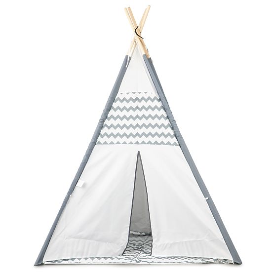 Dječji šator Teepee - sivo-bijeli