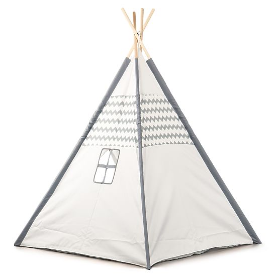 Dječji šator Teepee - sivo-bijeli