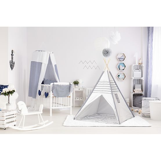 Dječji šator Teepee - sivo-bijeli
