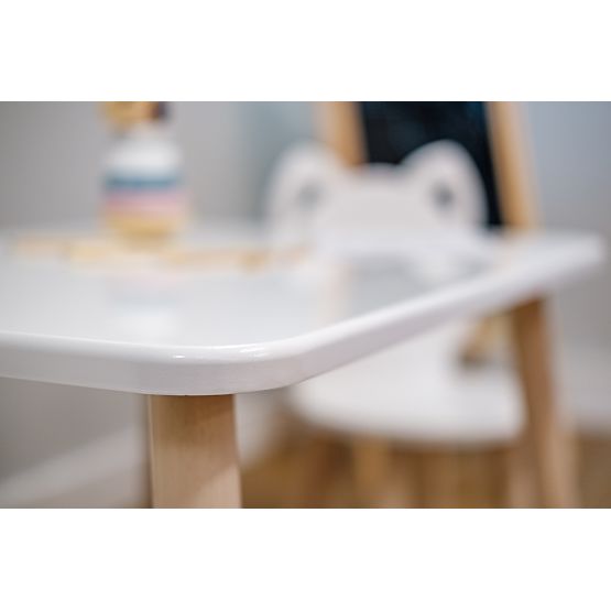 Dječji stol s stolicama - Mačkica - bijeli