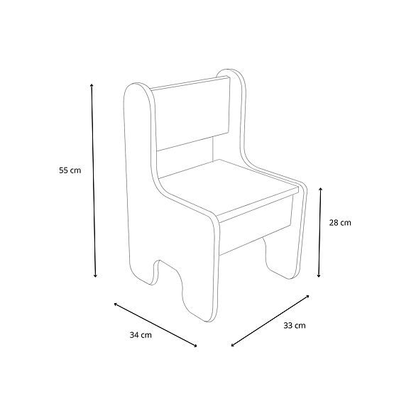 dječji stol Timi + stolica MDF bijela boja
