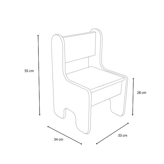 dječji stol Timi + stolica MDF boja bijela / hrast craft zlatni