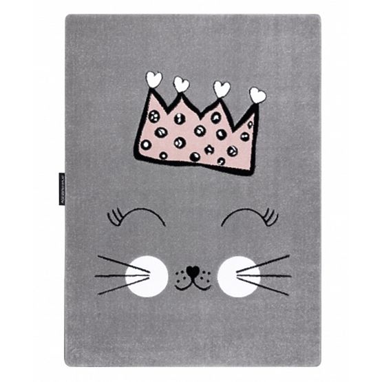 Dječji tepih PETIT - Cat Princess - siva