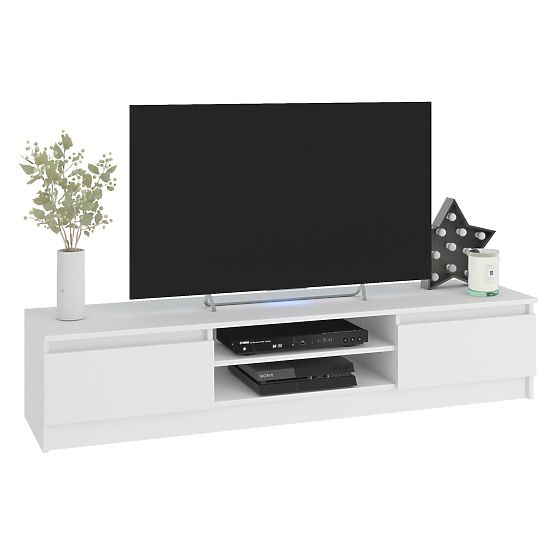 Dnevni zid CLP - set namještaja vitrina + bijela TV komoda