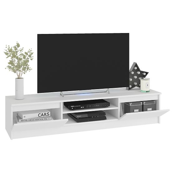 Dnevni zid CLP - set namještaja vitrina + bijela TV komoda