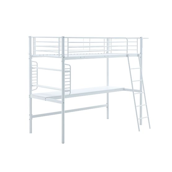 DOLCE krevet na kat s radnim stolom i organizatorom, bijela (3p=1ks)