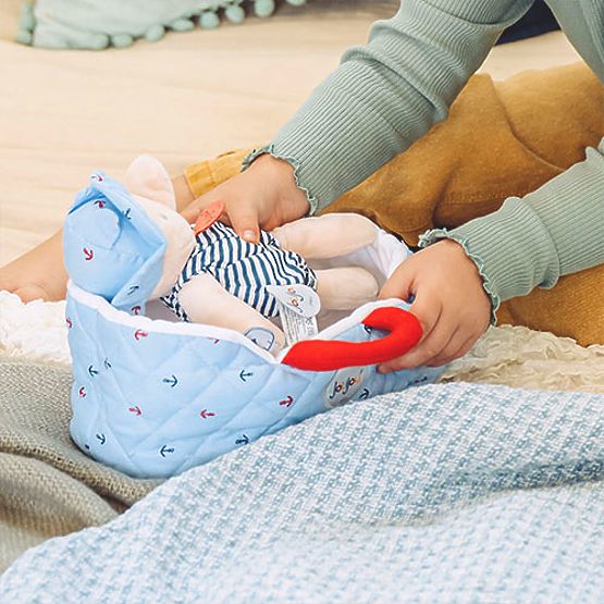 Doudou Jolijou Lutka u plavoj torbi za nošenje 20 cm