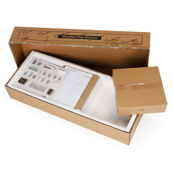 Velika drvena dječja kuhinja bijelo-zlatna ECOTOYS