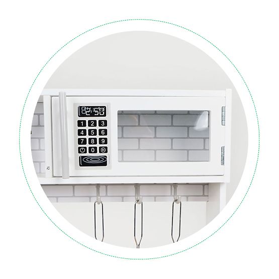 Drvena kuhinja za djecu LED svjetlo + lonci ECOTOYS