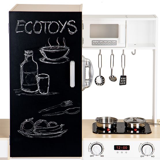 Drvena kuhinja za djecu samostalni segmenti XXL ploča + LED ECOTOYS