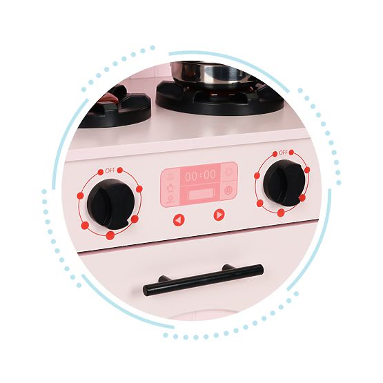 Drvena kuhinja za djecu pećnica plamenici mikrovalna pećnica pribor ECOTOYS