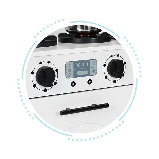 Drvena kuhinja za djecu pećnica plamenici mikrovalna pećnica dodaci ECOTOYS