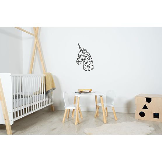 Drvena geometrijska slika - Jednorog - različite boje Boja: crna