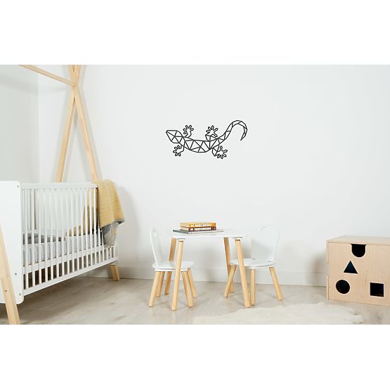 Drvena geometrijska slika - Gušter - različite boje Boja: crna