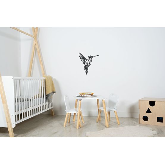 Drvena geometrijska slika - Kolibri - različite boje Boja: crna